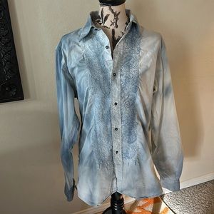 RA.RE Embroidered Tie Dye Button Up Shirt